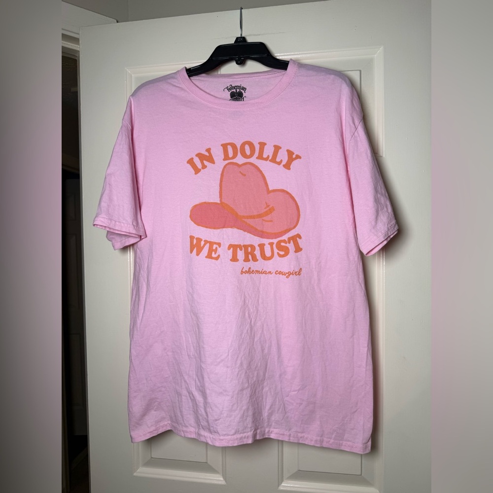 Bohemian Cowgirl In Dolly We Trust Short Sleeve Tee